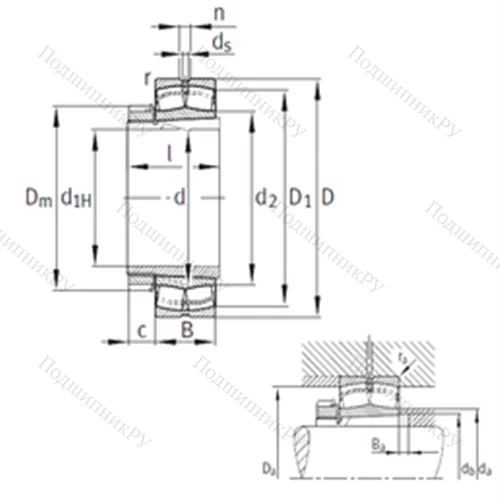 Подшипник роликовый радиальный самоцентрирующийся 23238-B-K-MB+H 2338