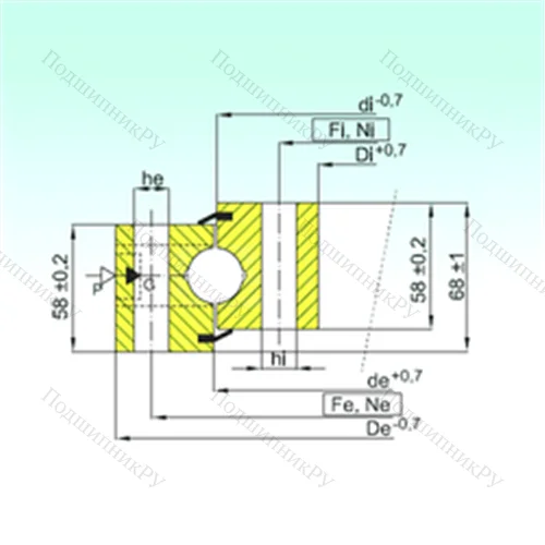 Подшипник шариковый опорно-поворотный NB 1.25.1314.400-1PPN от производителя  ISB