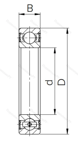 Шариковый однорядный подшипник  6-180100 C 17 (6000 2RS) в Севастополе