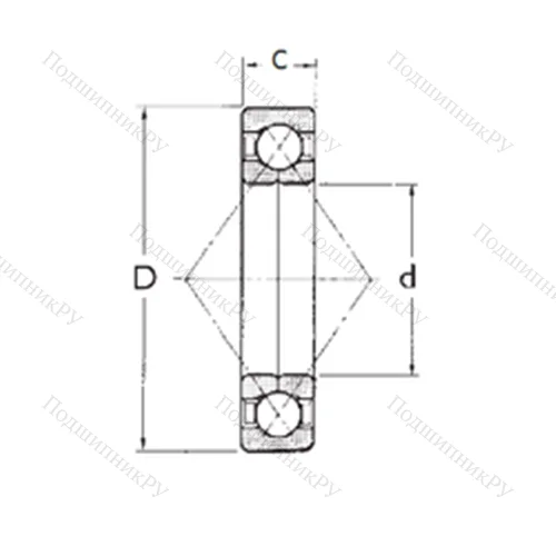 Подшипник шариковый радиально-упорный с четырёхточечным QJ 218
