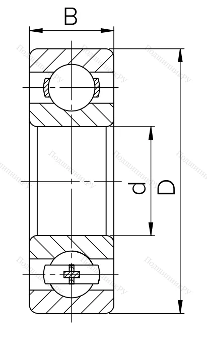 Шариковый однорядный подшипник 180308 T (6308 2RST) в Севастополе