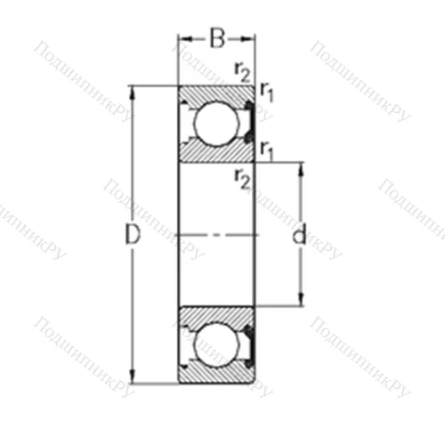 Подшипник шариковый радиальный 6216-2RSR от производителя  NKE