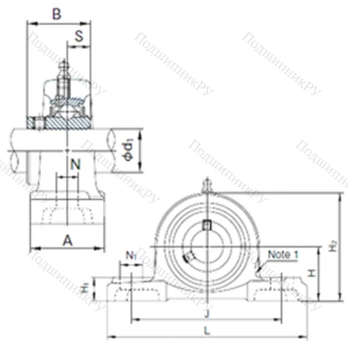 Подшипниковый узел шариковый радиальный UCPX 20