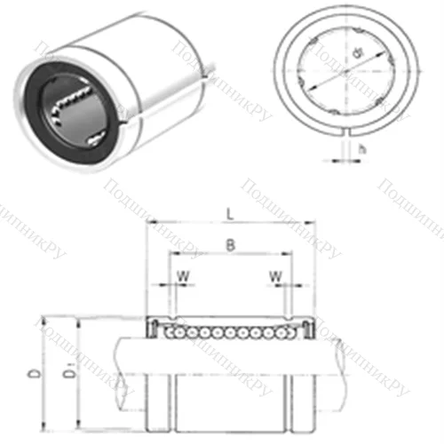 Подшипник шариковый линейный LME 12AJ