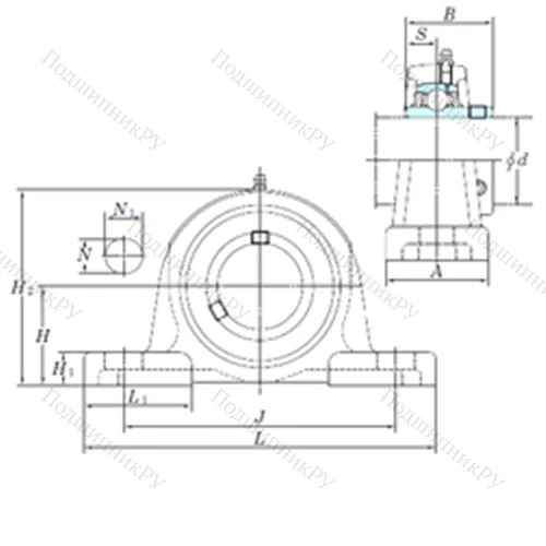 Подшипниковый узел шариковый радиальный
