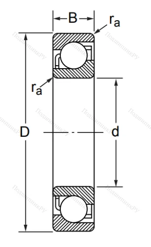 Радиально-упорный шариковый подшипник 7208 C/DB (236208 ГОСТ) в Севастополе