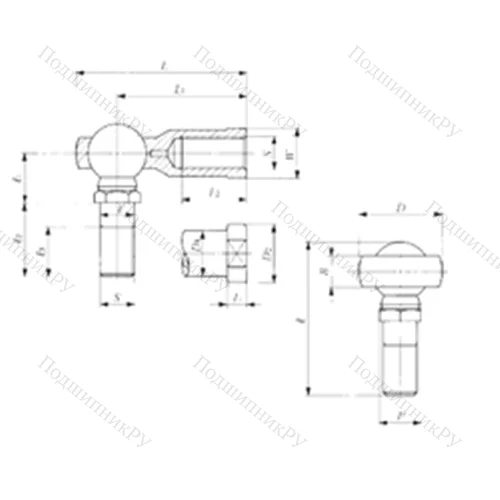 Подшипник скольжения сферический LHS 14 от производителя  IKO
