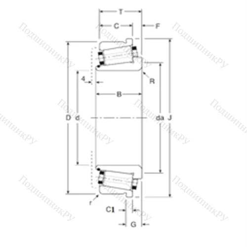 Подшипник роликовый радиально-упорный 123073X/123121XC