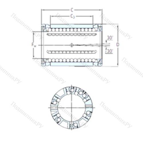 Подшипник шариковый линейный LBCD 50 A-2LS от производителя  SKF
