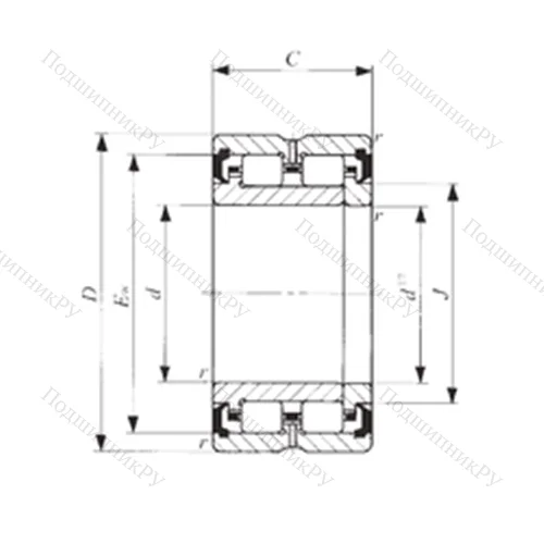 Подшипник роликовый радиальный NAU 4905UU от производителя  IKO Подшипник роликовый радиальный NAU 4905UU от производителя  IKO
