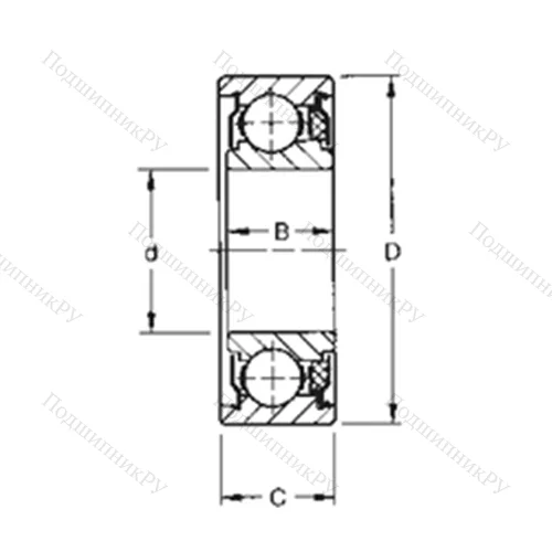 Подшипник шариковый радиальный 206KTD