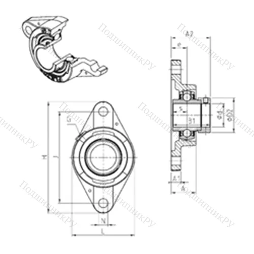 Подшипниковый узел шариковый радиальный EXFLE 215