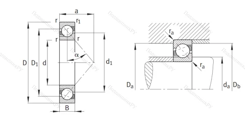 Однорядный шариковый подшипник 7205 B XL TVP от производителя  FAG