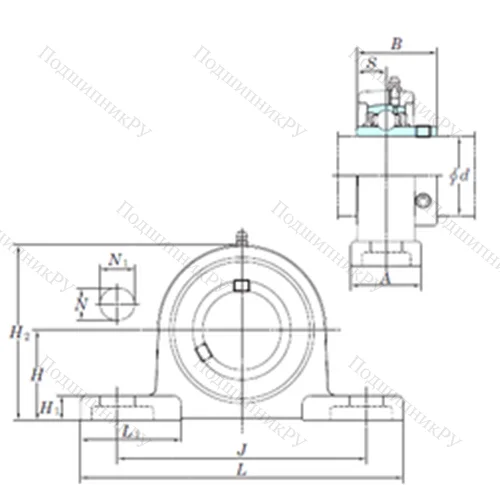 Подшипниковый узел шариковый радиальный