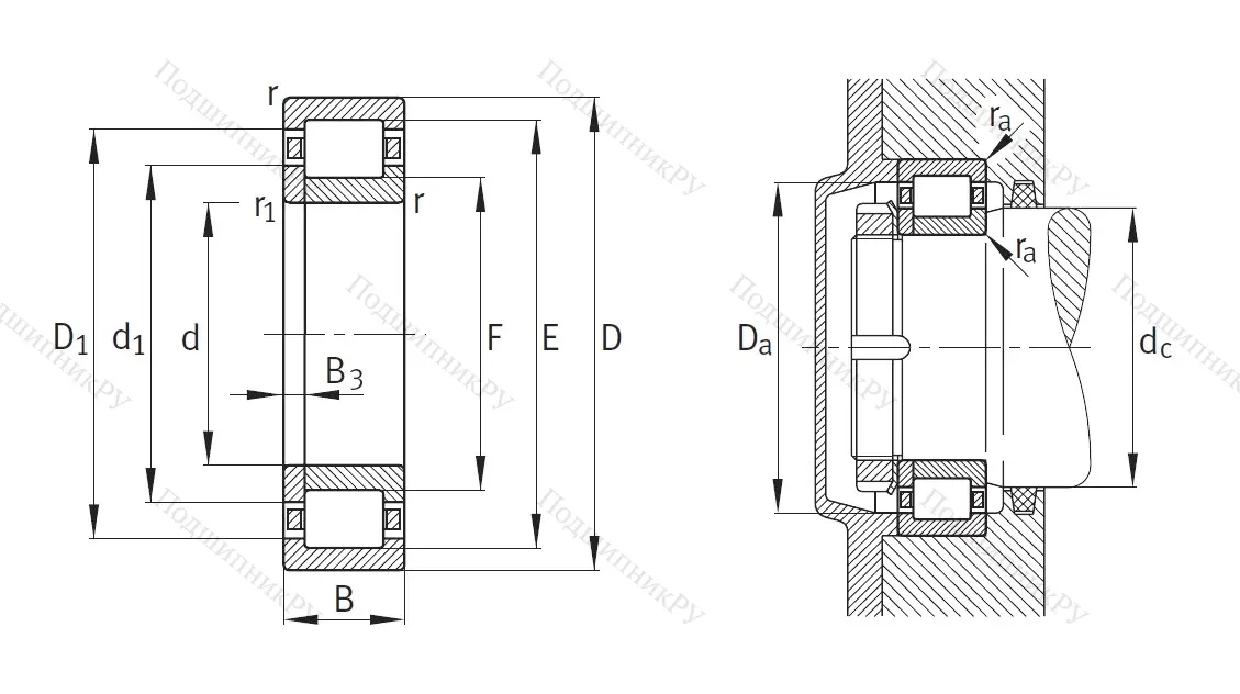 Роликовый цилиндрический подшипник