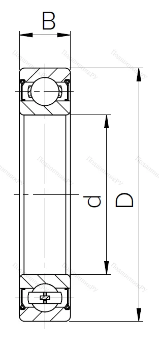 Шариковый однорядный подшипник 80303 (6303 ZZ) в Севастополе