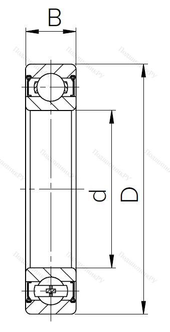 Шариковый однорядный подшипник 1000803 ZZ (61803 ZZ) в Севастополе
