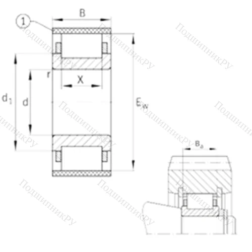 Подшипник роликовый радиальный RN 2312-E-MPBX от производителя  FAG Подшипник роликовый радиальный RN 2312-E-MPBX от производителя  FAG
