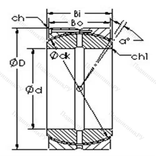 Подшипник скольжения сферический GEH 110HCS