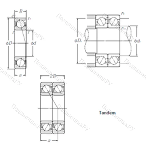 Подшипник шариковый радиально-упорный 7034DT от производителя  NTN