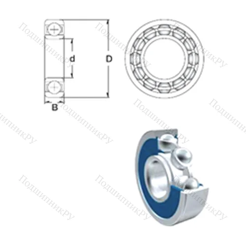 Подшипник шариковый радиальный 6020-2RS от производителя  ZEN