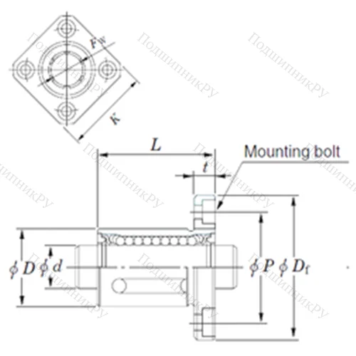 Подшипник шариковый линейный SDMK 60 от производителя  KOYO