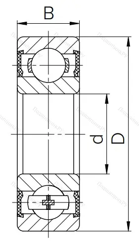 Шариковый однорядный подшипник 180308 (6308 2RS) в Севастополе