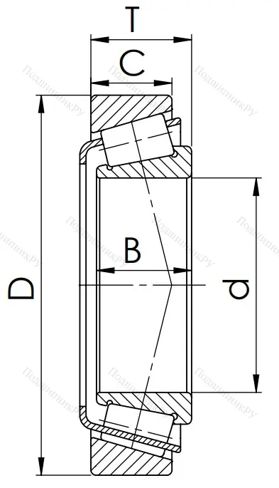 Конический роликовый подшипник 6-7511 А