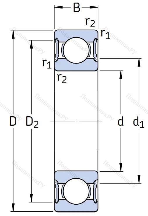 Однорядный шариковый подшипник 6312 2RS 1/HC 5C 3WT от производителя  SKF