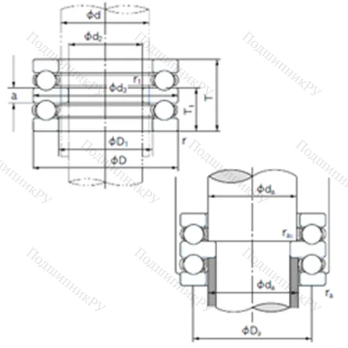 Подшипник шариковый упорный 52328 от производителя  NACHI Подшипник шариковый упорный 52328 от производителя  NACHI