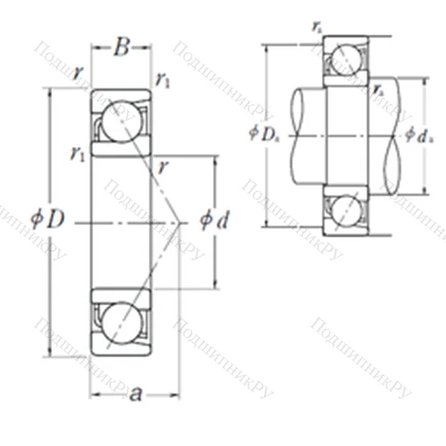 Подшипник шариковый радиально-упорный 7240 A от производителя  NSK