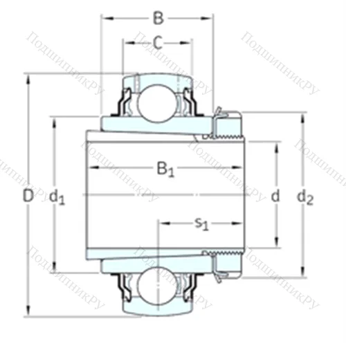 Подшипник шариковый радиальный YSA 212-2FK+HS 2312 от производителя  SKF