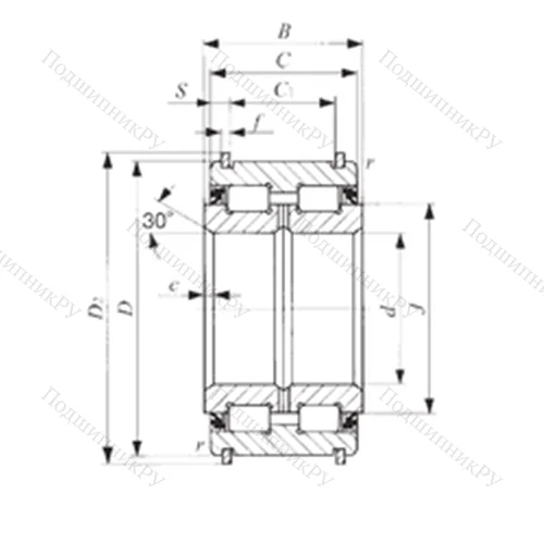 Подшипник роликовый радиальный NAS 5044UUNR