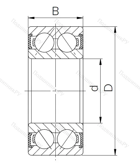 Радиально-упорный шариковый подшипник 3056210 2RS (3210 2RS) в Севастополе