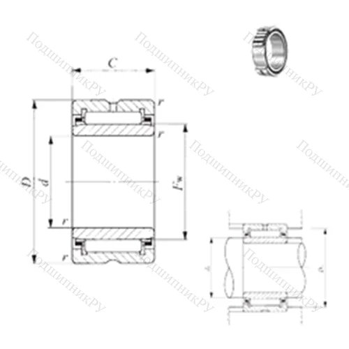 Подшипник игольчатый радиальный NA 4968