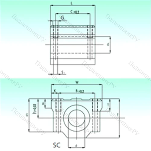 Подшипник шариковый линейный SC 50-UU AS от производителя  NBS