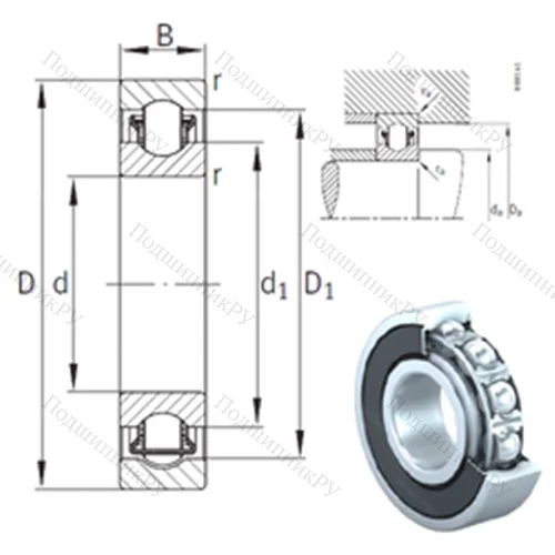 Подшипник с шариковыми роликами (ball roller) радиальный BXRE 010-2RSR от производителя  INA Подшипник с шариковыми роликами (ball roller) радиальный BXRE 010-2RSR от производителя  INA
