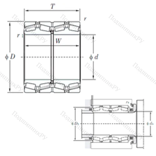 Подшипник роликовый радиально-упорный 47244 от производителя  KOYO