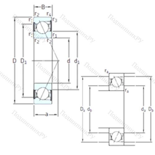 Подшипник шариковый радиально-упорный S 7222 ACD/P 4A от производителя  SKF