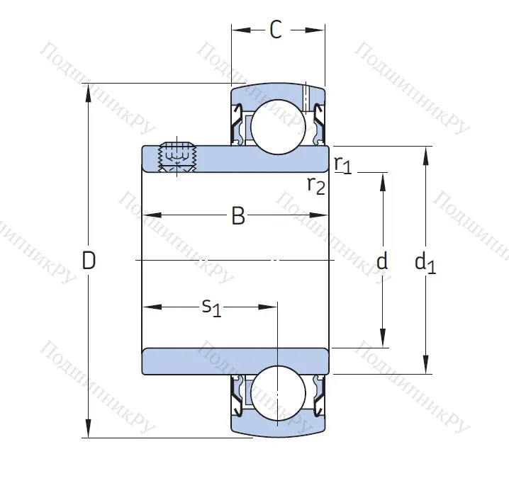 Корпусный подшипник YAT 204