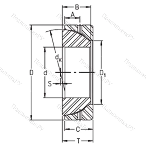 Подшипник скольжения сферический GE 110SX