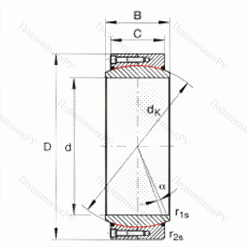 Подшипник шарнирный GE 900-DW-2RS 2