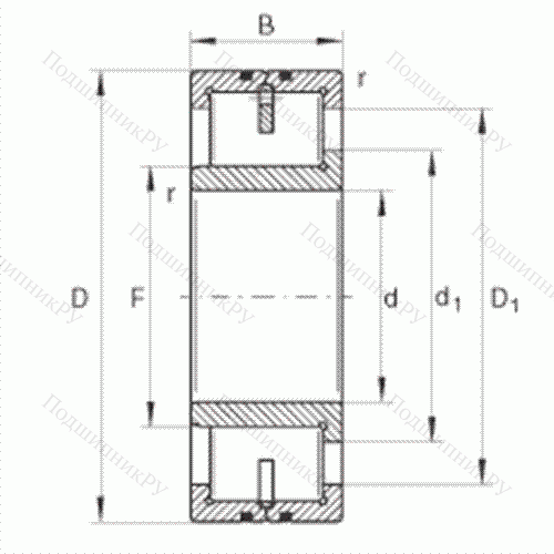 Подшипник роликовый радиальный LSL 192348-TB от производителя  INA Подшипник роликовый радиальный LSL 192348-TB от производителя  INA