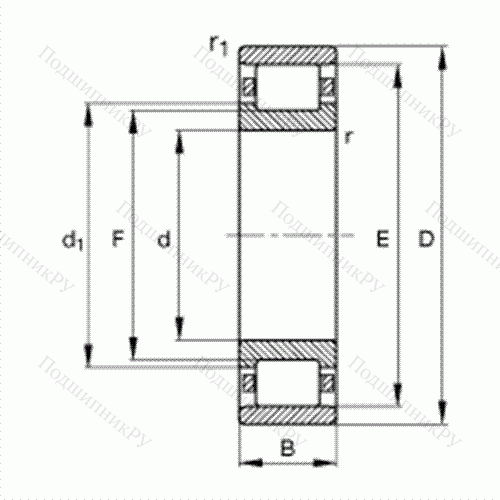 Подшипник роликовый радиальный N 332-E-M 1 от производителя  FAG Подшипник роликовый радиальный N 332-E-M 1 от производителя  FAG