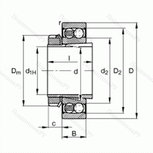 Подшипник шариковый радиально-сферический 2213-K-2RS-TVH-C 3 + H 313 от производителя  FAG Подшипник шариковый радиально-сферический 2213-K-2RS-TVH-C 3 + H 313 от производителя  FAG