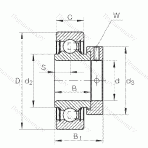 Подшипник шариковый закрепляемый RALE 30-NPP-FA 106 от производителя  INA Подшипник шариковый закрепляемый RALE 30-NPP-FA 106 от производителя  INA