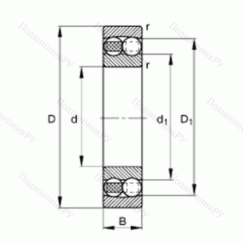 Подшипник шариковый радиально-сферический 2203-TVH от производителя  FAG Подшипник шариковый радиально-сферический 2203-TVH от производителя  FAG