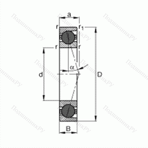 Подшипник шпиндельный HCB 7234-C-T-P 4S от производителя  FAG Подшипник шпиндельный HCB 7234-C-T-P 4S от производителя  FAG