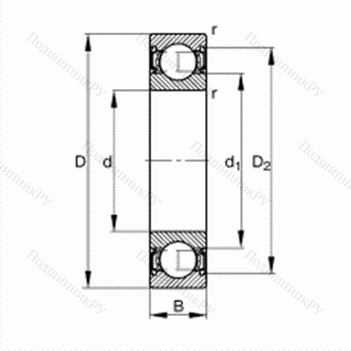 Подшипник шариковый радиальный 6004-2RSR от производителя  FAG Подшипник шариковый радиальный 6004-2RSR от производителя  FAG