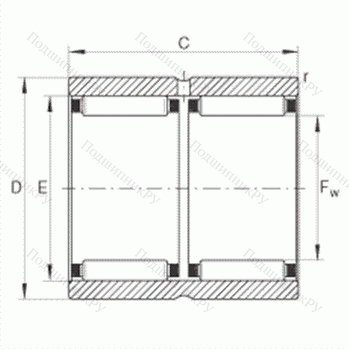Подшипник роликовый игольчатый RNAO 60X 78X 40-ZW-ASR 1 от производителя  INA